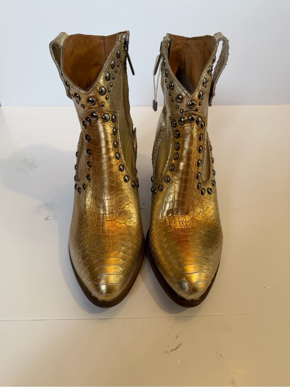 ✨authentic✨ Studded Metallic Gold Women's Ankle Booties